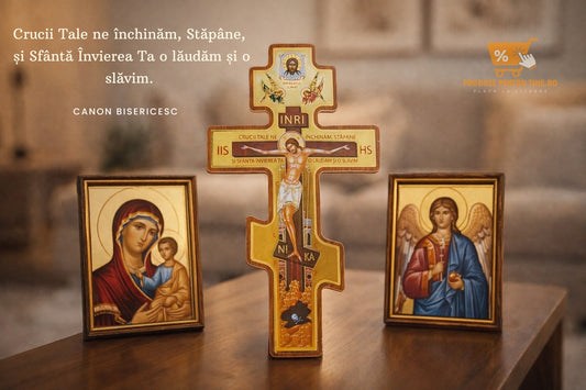 Cruce Ortodoxă din Lemn Simbol de credință și binecuvântare 🙏