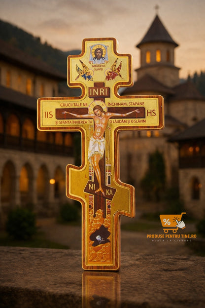 Cruce Ortodoxă din Lemn Simbol de credință și binecuvântare 🙏